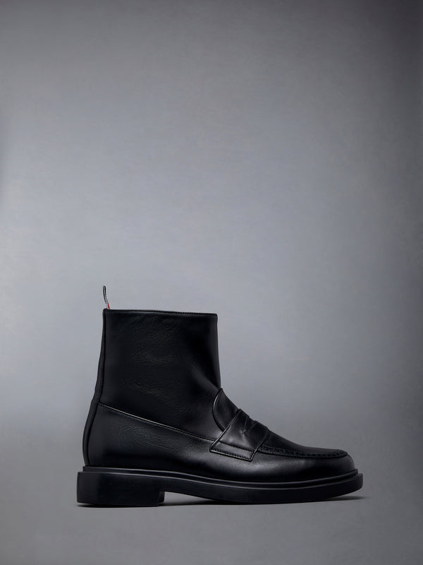 Vitello Calf Leather Penny Loafer Ankle Boot - featured image