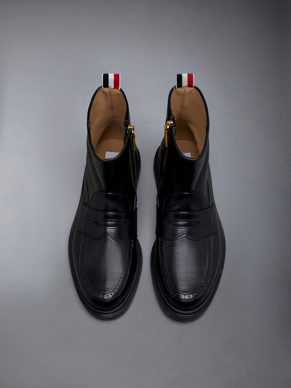 Vitello Calf Leather Penny Loafer Ankle Boot - image 4