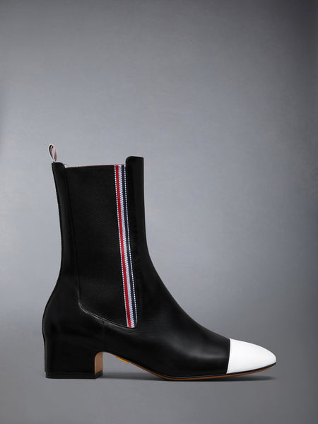 SHINY CALF RWB CHELSEA BOOT 40MM BLK/WHT