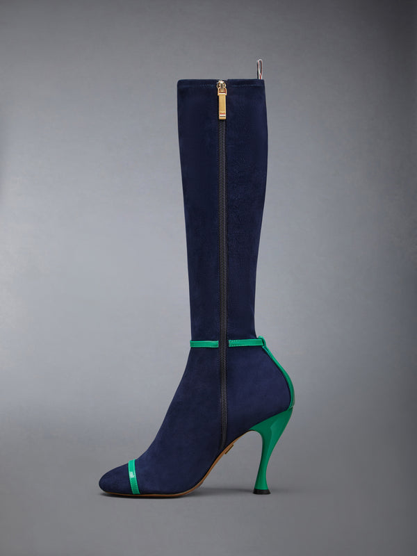 SOFT SUEDE TROMPE L'OEIL 4-BAR SANDAL BOOT 105MM - image 4