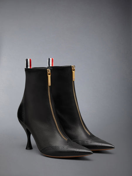 LEATHER WINGTIP BOOTIE 90MM BLACK