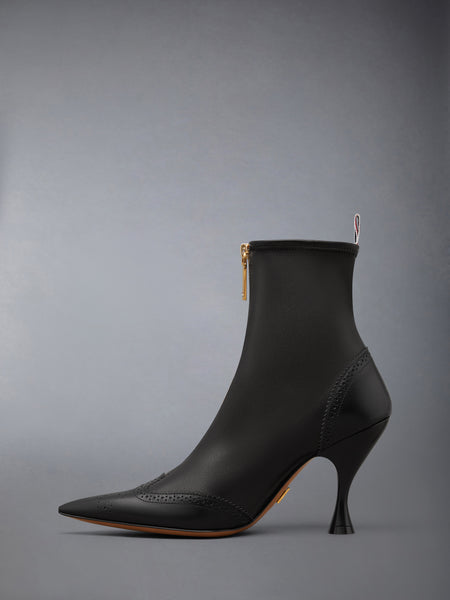 LEATHER WINGTIP BOOTIE 90MM BLACK