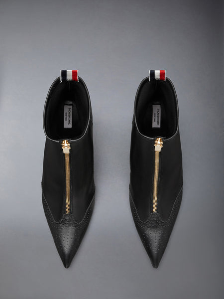LEATHER WINGTIP BOOTIE 90MM BLACK