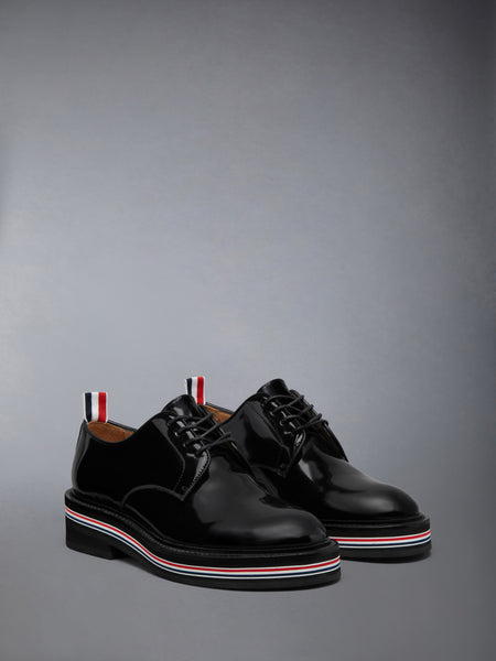 SOFT SPAZZOLATO RUBBER SOLE UNIFORM SHOE BLACK