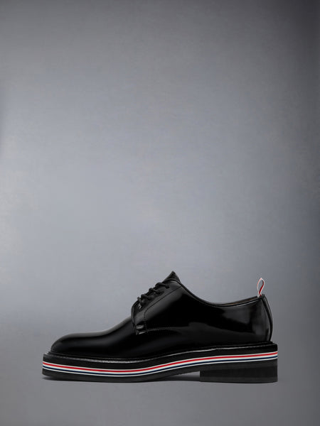 SOFT SPAZZOLATO RUBBER SOLE UNIFORM SHOE BLACK