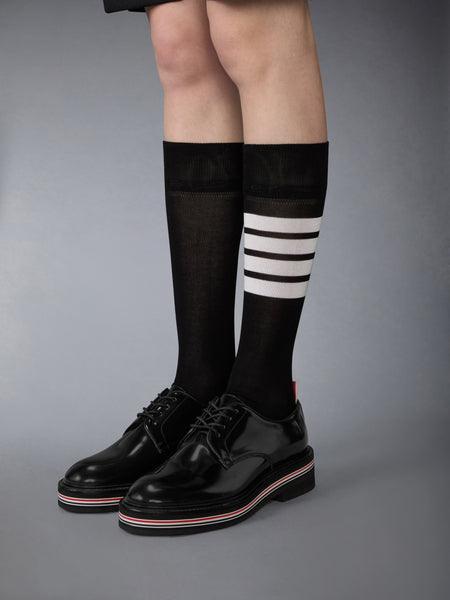 SOFT SPAZZOLATO RUBBER SOLE UNIFORM SHOE BLACK