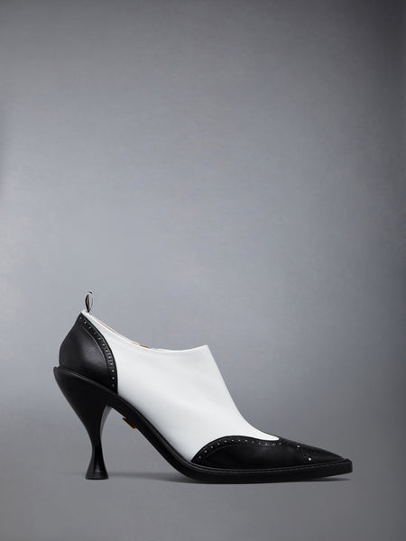 NAPPA LEATHER WINGTIP BOOTIE 90MM BLK/WHT