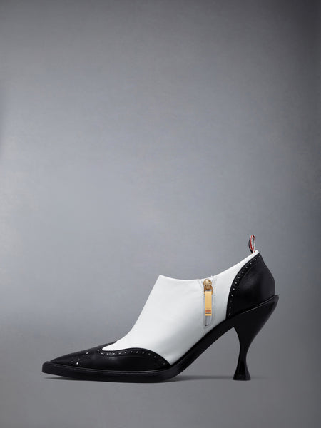 NAPPA LEATHER WINGTIP BOOTIE 90MM BLK/WHT