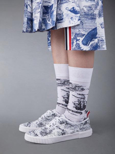 Nautical Toile Canvas Heritage Sneaker BLK/WHT
