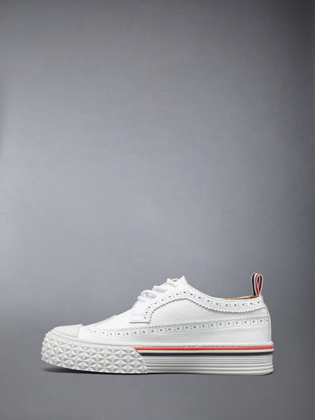 PEBBLE GRAIN TREAD SOLE LONGWING COLLEGIATE SNEAKERS WHITE