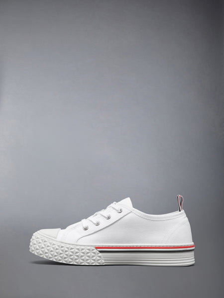 CANVAS TREAD SOLE COLLEGIATE SNEAKERS WHITE