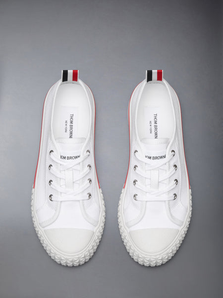CANVAS TREAD SOLE COLLEGIATE SNEAKERS WHITE