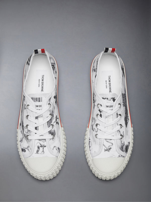 CANVAS HECTOR TOILE LOW TOP SNEAKERS - image 4