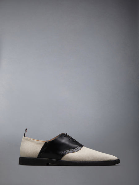 COTTON CANVAS MICRO SOLE POINTED SADDLE SHOE NATURAL