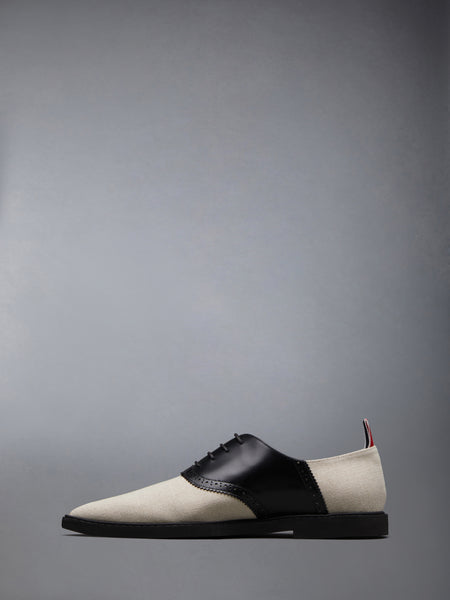 COTTON CANVAS MICRO SOLE POINTED SADDLE SHOE NATURAL