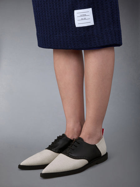 COTTON CANVAS MICRO SOLE POINTED SADDLE SHOE NATURAL