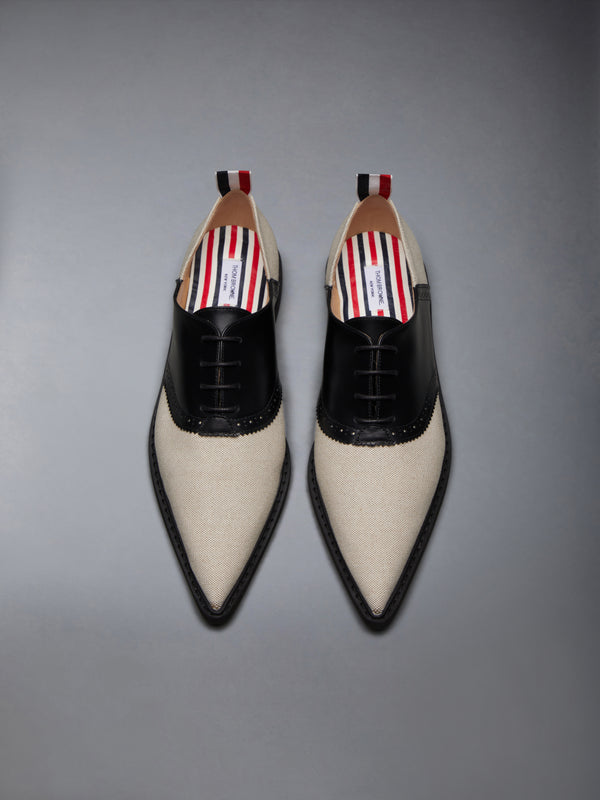 COTTON CANVAS MICRO SOLE POINTED SADDLE SHOE - image 5