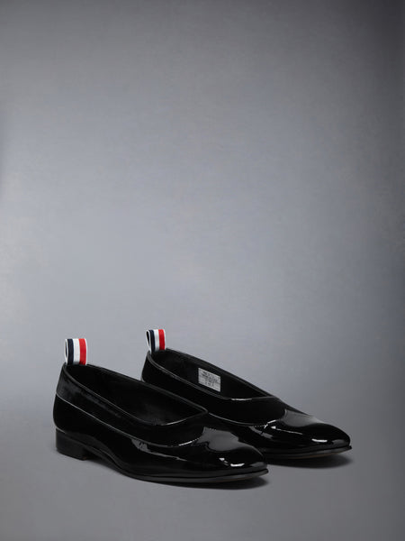 SOFT PATENT AND VELVET OPERA BALLERINA BLACK