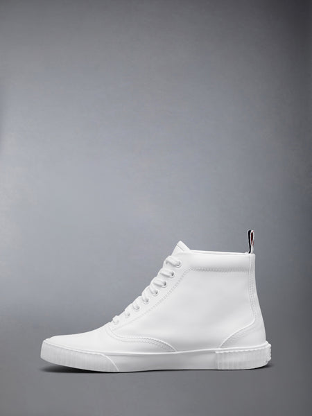VITELLO CALF LEATHER HIGH TOP HERITAGE SNEAKERS WHITE