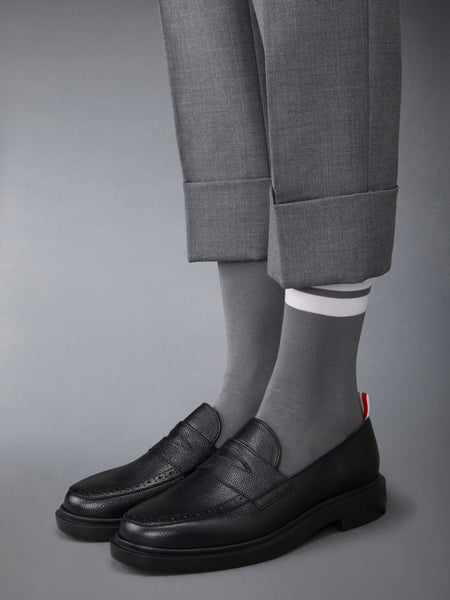 PEBBLE GRAIN RUBBER SOLE PENNY LOAFER BLACK