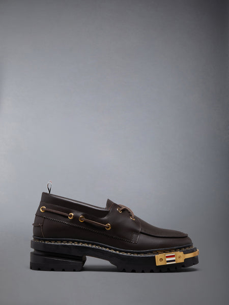 VITELLO CALF HIKING LEATHER SOLE BOAT SHOE BROWN