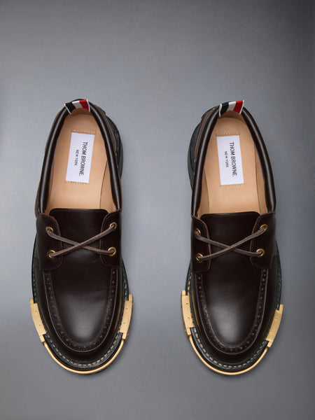 VITELLO CALF HIKING LEATHER SOLE BOAT SHOE BROWN