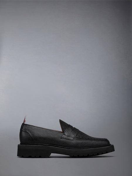 PEBBLE GRAIN COMMANDO SOLE PENNY LOAFER BLACK