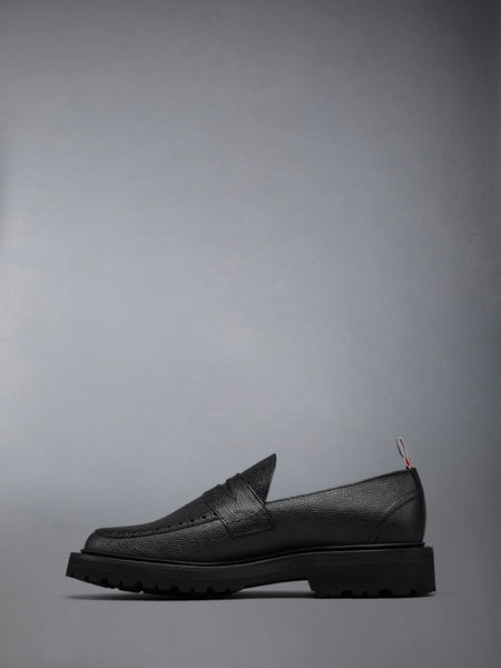 PEBBLE GRAIN COMMANDO SOLE PENNY LOAFER BLACK