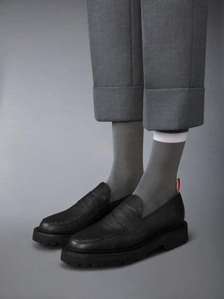 PEBBLE GRAIN COMMANDO SOLE PENNY LOAFER BLACK