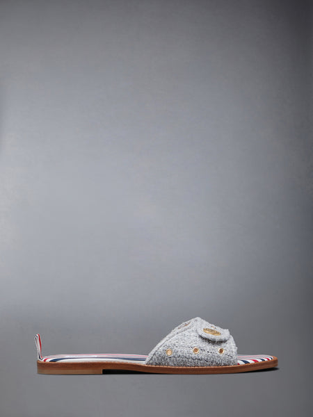 TWEED ANCHOR BUTTON CLAQUETTE MED GREY