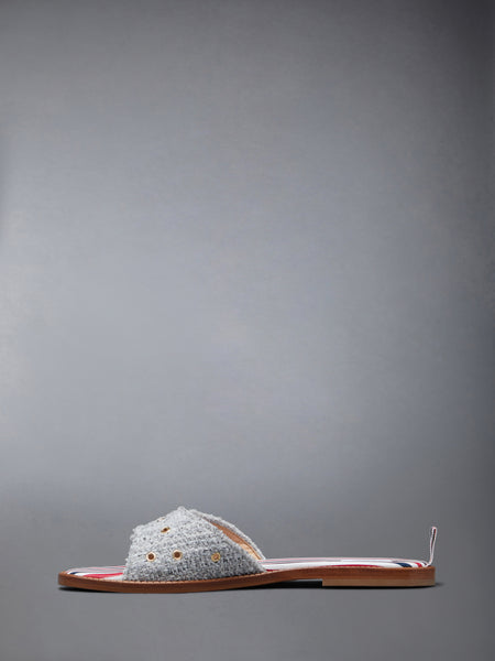 TWEED ANCHOR BUTTON CLAQUETTE MED GREY