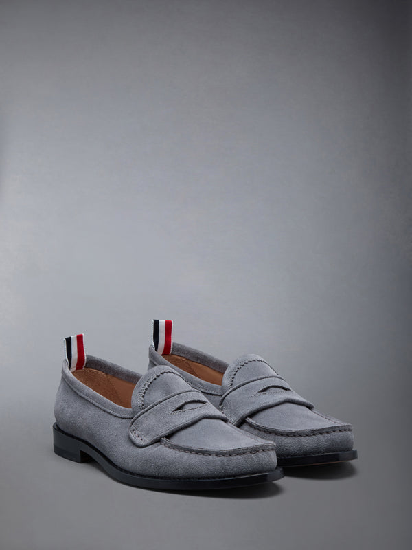 CALF SUEDE PLEATED VARSITY LOAFER - image 2