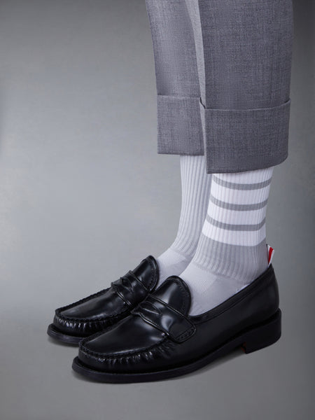 SPAZZOLATO PLEATED VARSITY LOAFER BLACK