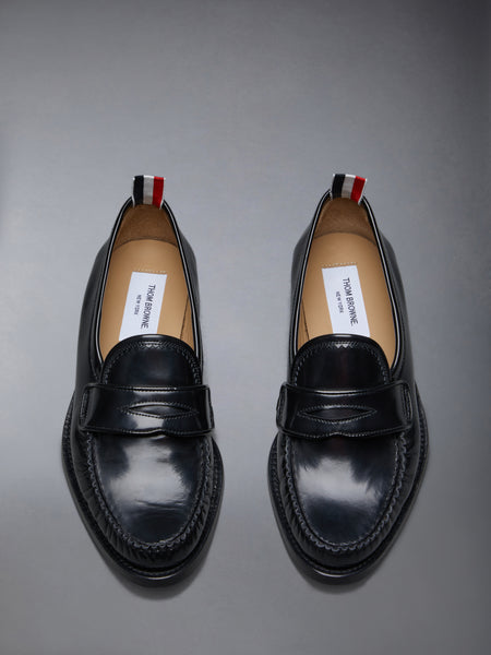 SPAZZOLATO PLEATED VARSITY LOAFER BLACK