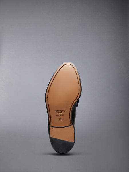 SPAZZOLATO PLEATED VARSITY LOAFER BLACK