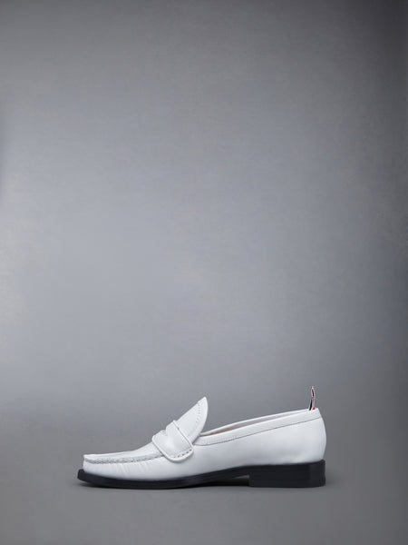 SPAZZOLATO PLEATED VARSITY LOAFER WHITE
