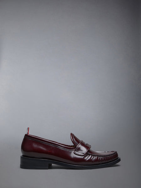 SPAZZOLATO PLEATED VARSITY LOAFER BURGUNDY