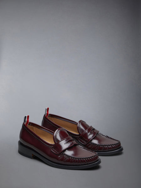 SPAZZOLATO PLEATED VARSITY LOAFER BURGUNDY