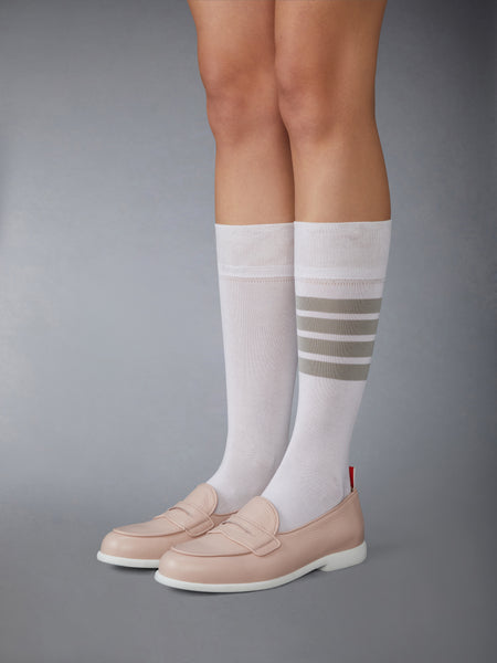 DEERSKIN LEATHER VARSITY LOAFER LIGHT PINK