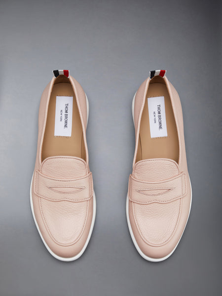 DEERSKIN LEATHER VARSITY LOAFER LIGHT PINK