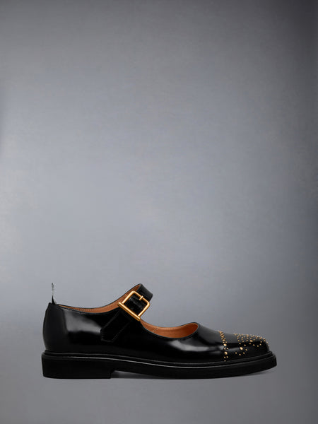 SOFT SPAZZOLATO LEATHER STUD THOM JOHN BLACK