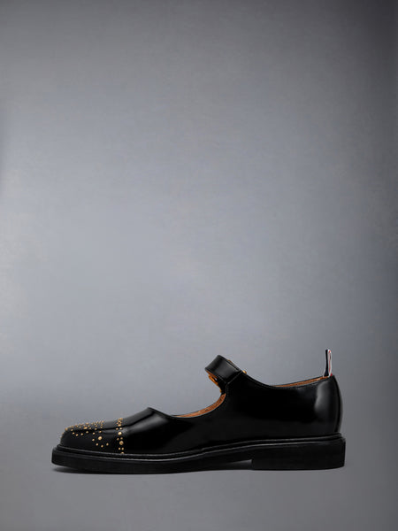 SOFT SPAZZOLATO LEATHER STUD THOM JOHN BLACK