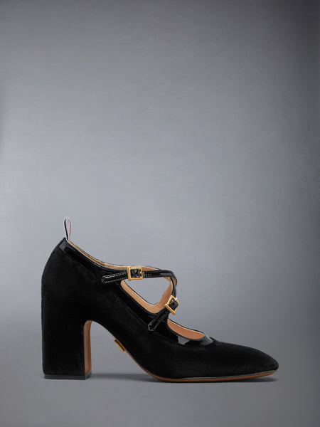 SOFT PATENT CRISS CROSS THOM JOHN HEEL 75MM BLACK