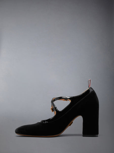 SOFT PATENT CRISS CROSS THOM JOHN HEEL 75MM BLACK