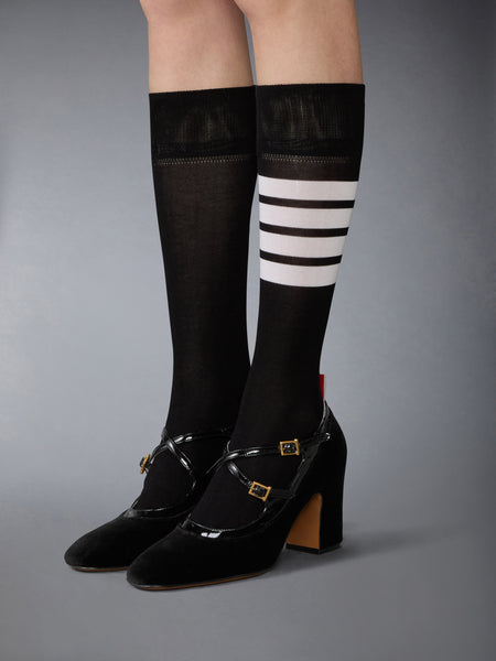 SOFT PATENT CRISS CROSS THOM JOHN HEEL 75MM BLACK