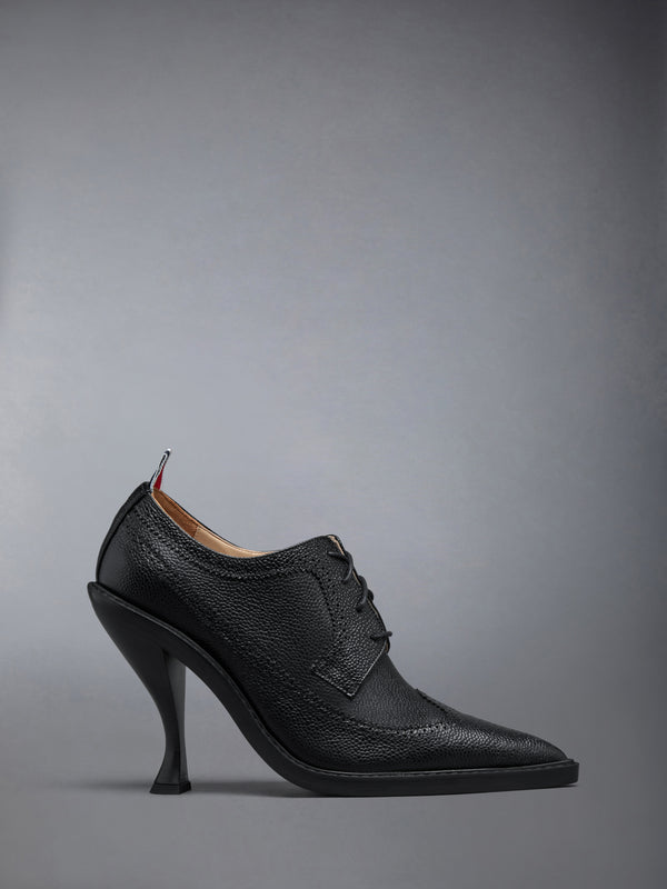 PEBBLE GRAIN LONGWING HEELED BROGUE 105MM - featured image