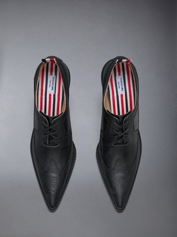 PEBBLE GRAIN LONGWING HEELED BROGUE 105MM - image 4