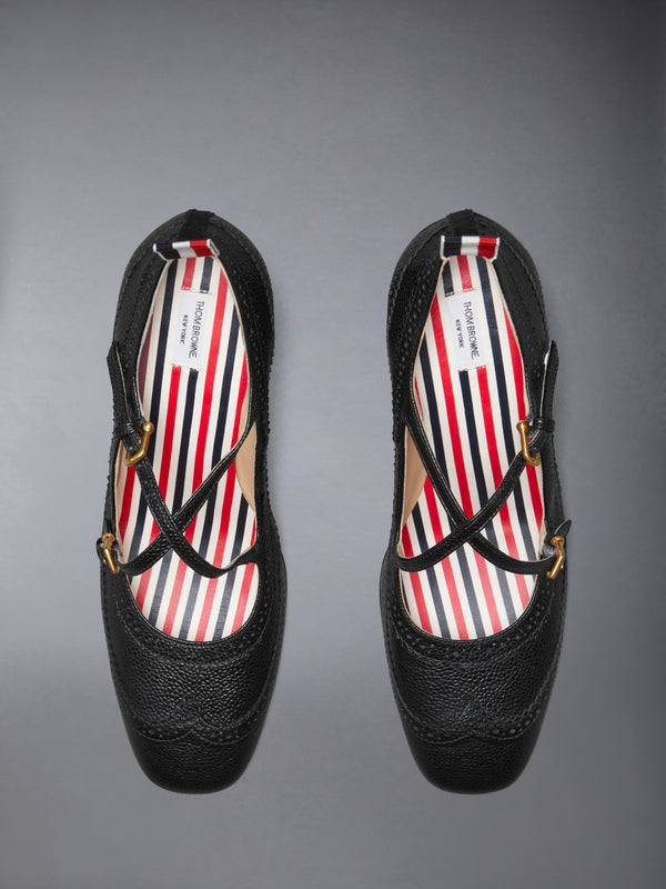 PEBBLE GRAIN CRISS CROSS HEELED THOM JOHN 75MM - image 4