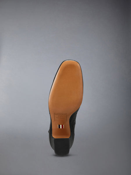 PEBBLE GRAIN CRISS CROSS HEELED THOM JOHN 75MM BLACK