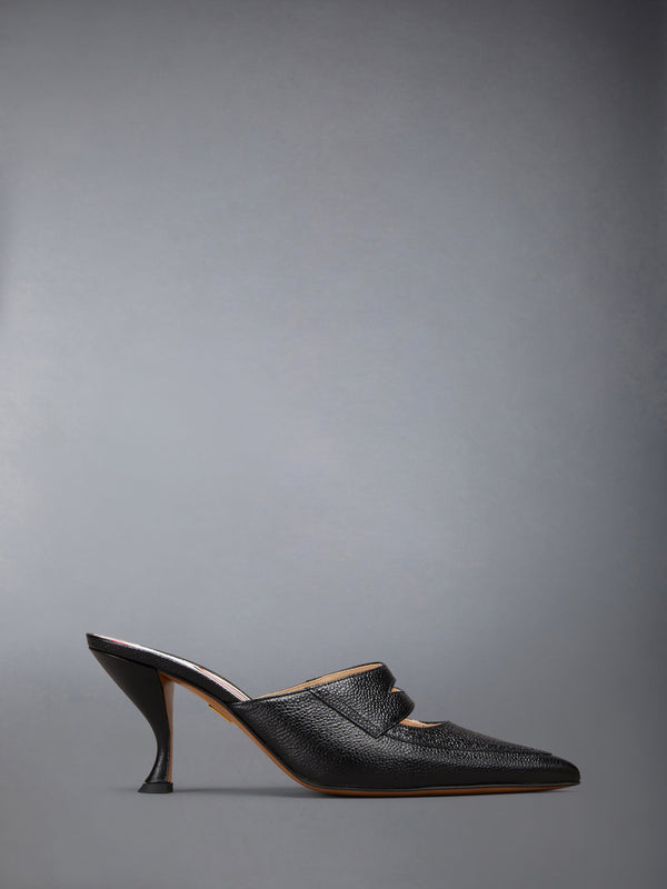 PEBBLE GRAIN CUT OUT PENNY LOAFER MULE - featured image
